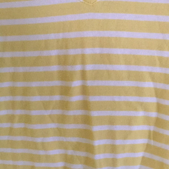 Derek Heart Yellow/White Stripped V-Neck Size M - Picture 4 of 4
